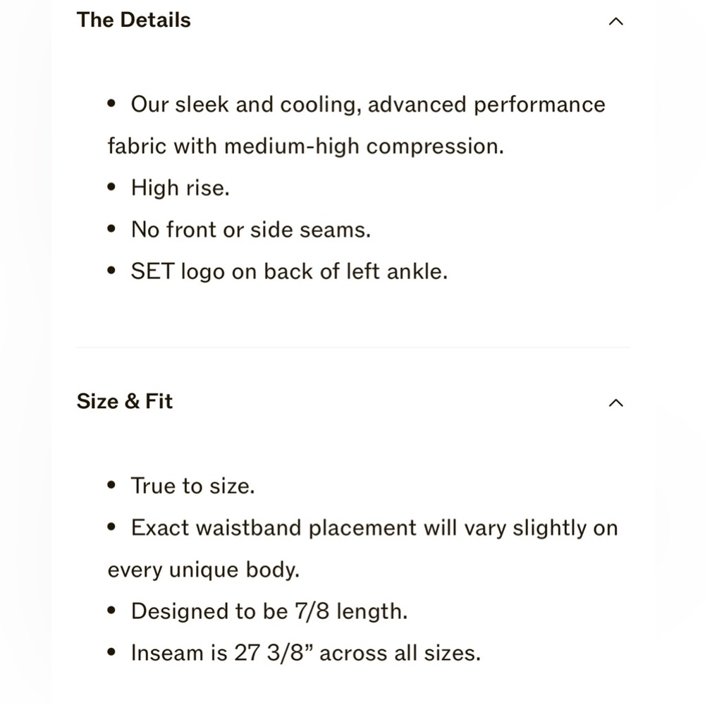 NWT Set Active SPORTBODY® SPORTY HIGH-RISE LEGGINGS in Onyx Black Size Small - Picture 4 of 5